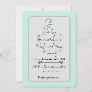 Baby shower invite arrow