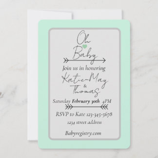 Baby shower invite arrow