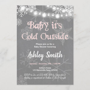 Baby Shower invite Baby it's cold outside Winter