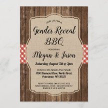 Baby Shower Invite Couples BBQ Gender Reveal
