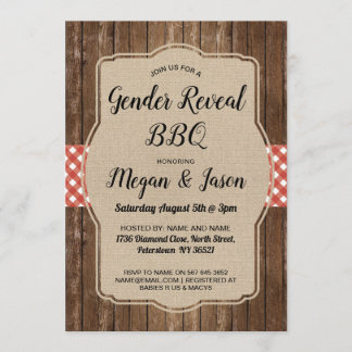 Baby Shower Invite Couples BBQ Gender Reveal