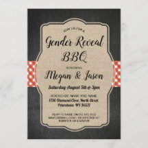 Baby Shower Invite Couples BBQ Gender Reveal