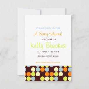 Baby Shower Invite Dots wor