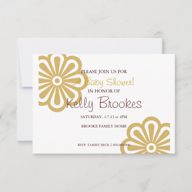 Baby Shower Invite | Flowered I |wgo (Front)