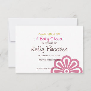 Baby Shower Invite Flowered pink