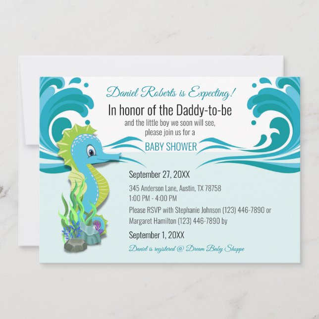 Baby Shower Invite for Daddy-to-be Expecting Boy (Front)