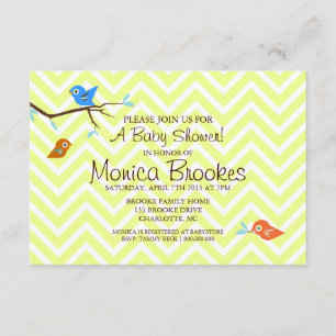 Baby Shower Invite Little Birdie chevneutral