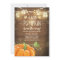 Baby Shower invite Little Pumpkin Fall wood rustic