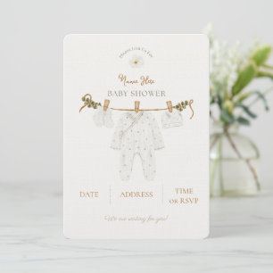 Baby Shower Invite Neutral Brown rustic