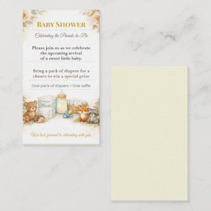 Baby Shower Invite   Woodland Diaper Raffle Card