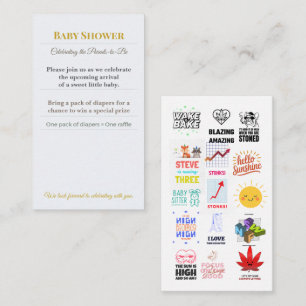 Baby Shower Invite Woodland Diaper Raffle Card