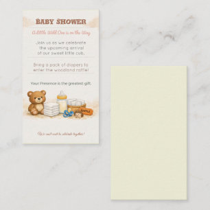 Baby Shower Invite Woodland Diaper Raffle Card