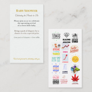 Baby Shower Invite   Woodland Diaper Raffle Card