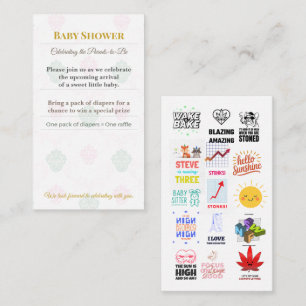 Baby Shower Invite   Woodland Diaper Raffle Card