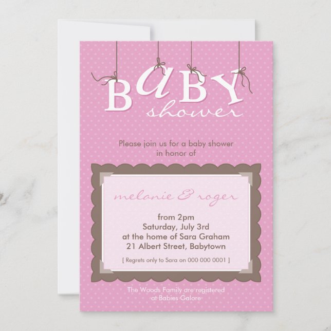 BABY SHOWER INVITES :: baby letters 4P (Front)