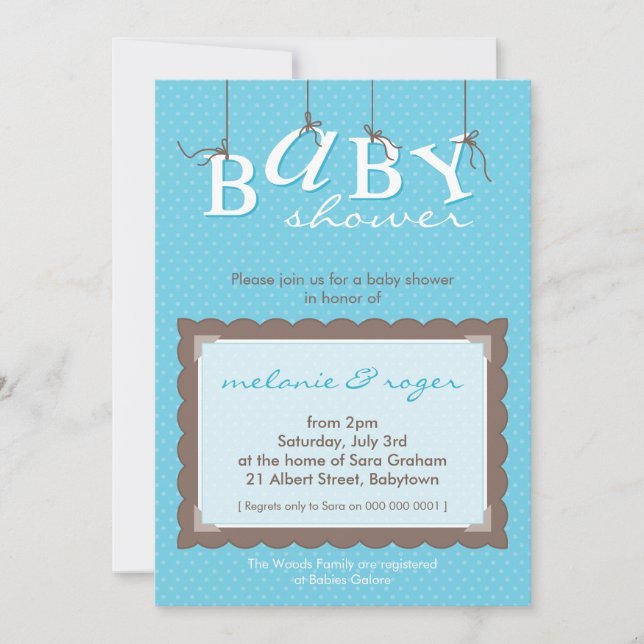 BABY SHOWER INVITES :: baby letters 8P (Front)