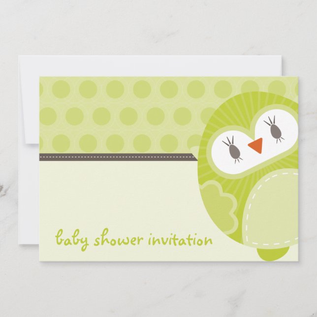 BABY SHOWER INVITES :: dancing owl 2L (Front)