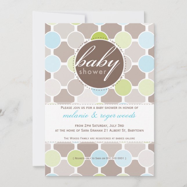 BABY SHOWER INVITES :: fizzy spots 6P (Front)