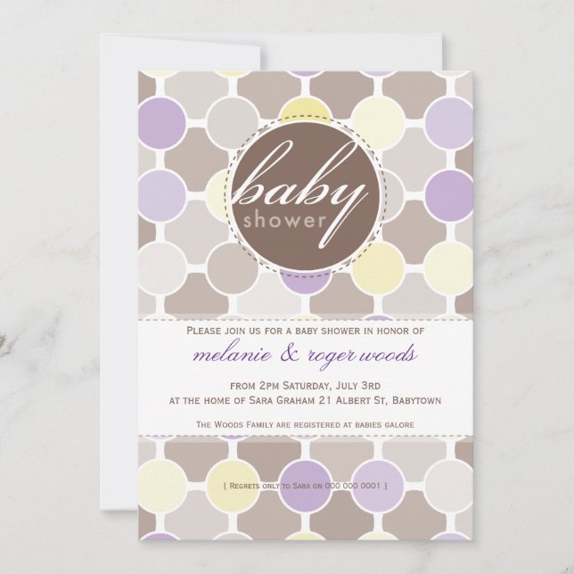 BABY SHOWER INVITES :: fizzy spots 8P (Front)