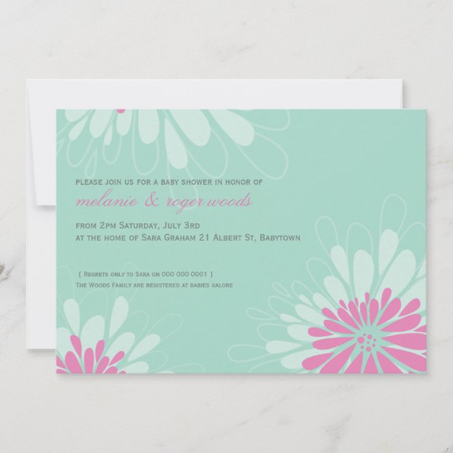 BABY SHOWER INVITES :: modern bloom 1L (Front)