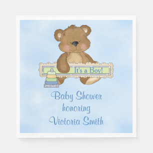 Baby Shower It's a Boy Teddy Bear Napkin