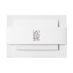 baby shower its a girl invitation belly band