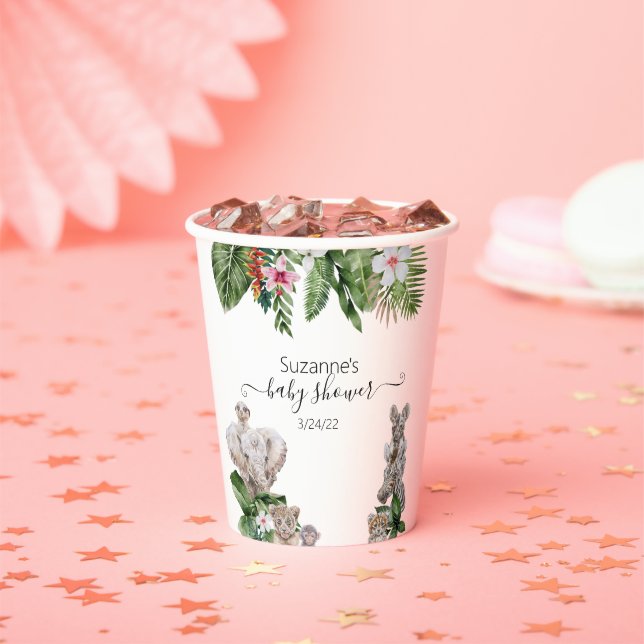 Baby Shower jungle Animals Safari tropical  Paper Cups (Insitu)