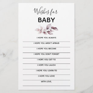 Baby Shower Keepsake - Wishes for Baby