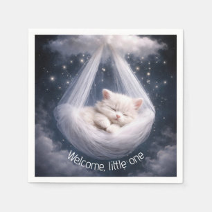 Baby Shower Kitten in a Tulle Hammock Napkin