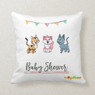 Baby shower - kittens throw pillow