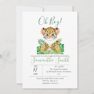Baby Shower leopard Jungle Watercolor Invitation