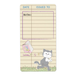 Baby Shower Library Book Bookplate Sheet of 8/Pink