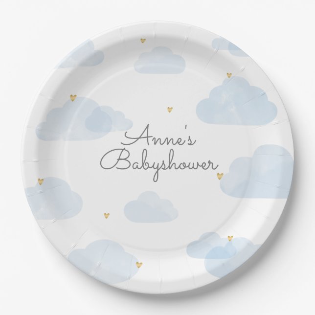 Baby shower lightweight paper board paper plate (Front)