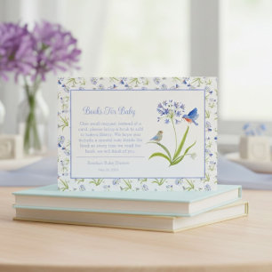 Baby Shower Lily with Bluebird Books for Baby Enclosure Card