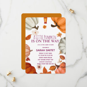 baby shower little pumpkin theme save the date