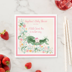 Baby Shower Little Sweet Pea on Her Way Pea Pod Napkin
