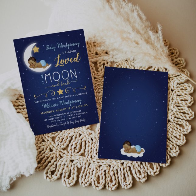 Baby Shower Love You The Moon and Back Invitation (Creator Uploaded)