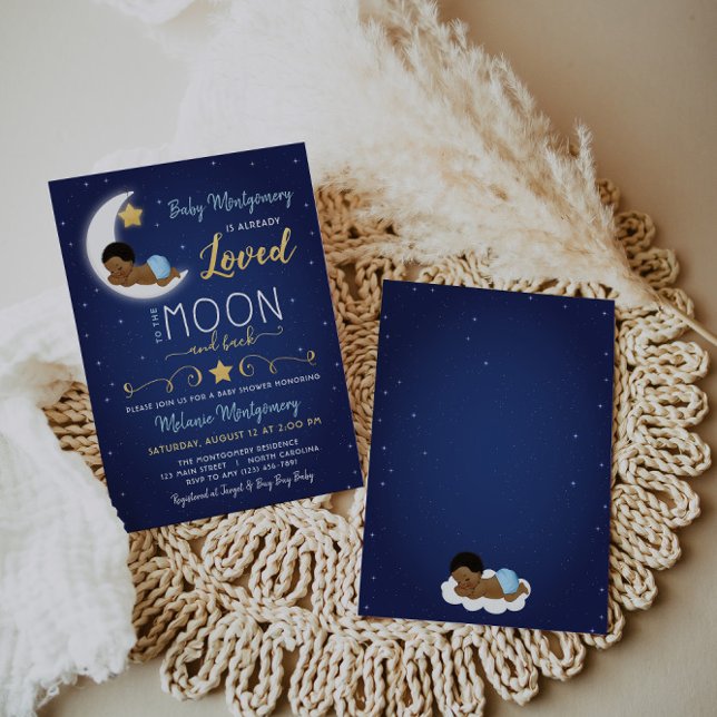 Baby Shower Love You The Moon and Back Invitation (Creator Uploaded)