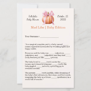 Baby Shower Mad Libs   Fun Party Activity