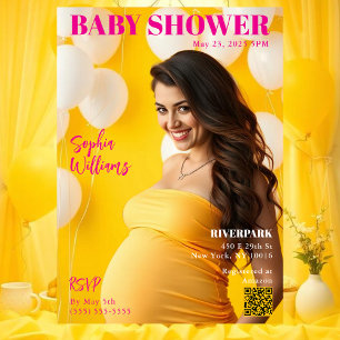 Baby Shower Magazine Cover Invitation