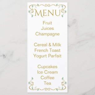 Baby Shower Menu "Castle in the Sky"