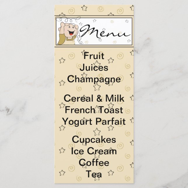 Baby Shower Menu "Gold Black Stars Baby" (Front)