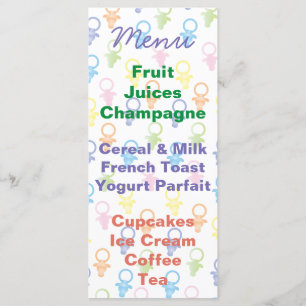 Baby Shower Menu Paci Bunny