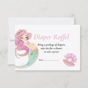 Baby Shower Mermaid Pink Raffel Under the Sea Invitation