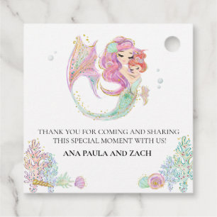 Baby Shower Mermaid Thank you Favour Tags