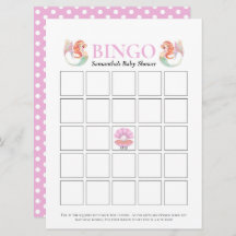 Baby Shower Mermaid Under The Sea Dots Bingo