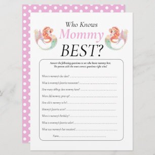 Baby Shower Mermaid Under The Sea Knows Mummy Invitation