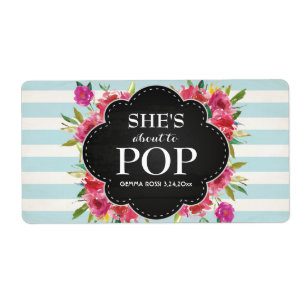 Baby Shower Mini Champagne Label Boy Girl