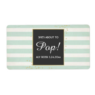 Baby Shower Mini Champagne Label Boy Girl