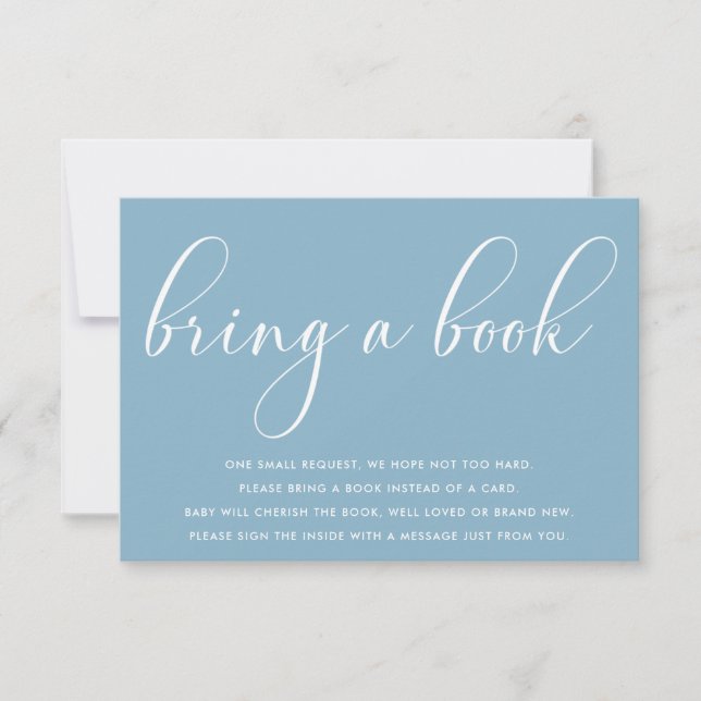 Baby Shower Minimalist Bring a Book Insert Card (Front)